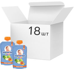 Акция на Упаковка детского пюре Малятко Яблоко-персик в пауче 90 г х 18 шт (4820123511575) от Rozetka UA