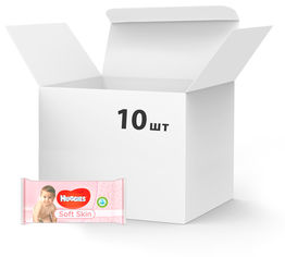 Акція на Упаковка влажных салфеток Huggies Soft Skin 10 х 56 шт (5029053550206) від Rozetka UA
