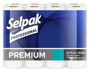 Акция на Туалетная бумага Selpak Professional Premium трехслойная 18.6 м 24 рулона (8690530118201) от Rozetka UA