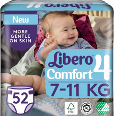 Акція на Подгузники Libero Либеро Comfort 4 7-11 кг 52 шт одноразовые (7322541083674) від Rozetka UA