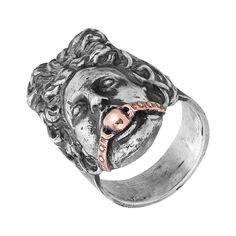 Акция на Серебряное кольцо Aphrodite с золотым кляпом 000103162 000103162 19.5 размера от Zlato