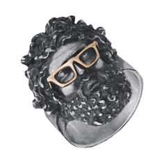 Акція на Серебряное кольцо Zeus в золотых очках с чернением 000103163 000103163 19.5 размера від Zlato