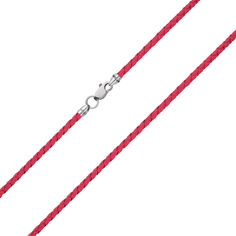 Акція на Красный шелковый шнурок Ветер с серебряным замком,2.5 мм 000106734 40 размера від Zlato