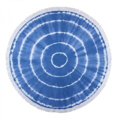 Акція на Полотенце пляжное Pestemal Swirl Roundie Blue Barine 150х150 см від Podushka