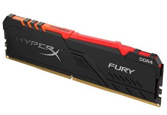 Акція на Память для ПК HyperX DDR4 2400 8GB Fury RGB Black  (HX424C15FB3A/8) від MOYO