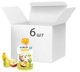 Акция на Упаковка фруктового пюре HiPP органического Яблоко-Груша-Банан с 4 месяцев 100 г х 6 шт (9062300440918) от Rozetka UA