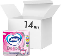 Акция на Упаковка туалетной бумаги Zewa Deluxe трехслойной аромат Орхидея 14 шт по 4 рулона (7322540568776) от Rozetka UA