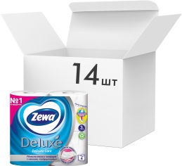 Акция на Упаковка туалетной бумаги Zewa Deluxe трехслойной без аромата 14 шт по 4 рулона (7322540313376) от Rozetka