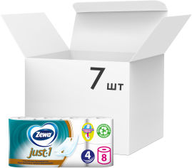 Акція на Упаковка туалетной бумаги Zewa Just 1 4 слоя 7 шт по 8 рулонов (7322541045429) від Rozetka UA
