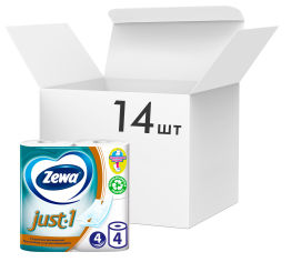 Акція на Упаковка туалетной бумаги Zewa Just 1 4 слоя 14 шт по 4 рулона (7322540833133) від Rozetka UA