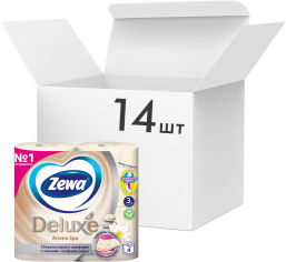 Акція на Упаковка туалетной бумаги Zewa Deluxe трехслойной Арома Спа 14 шт по 4 рулона (7322540568813) від Rozetka UA