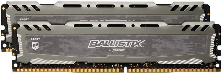 Акція на Оперативная память Crucial DDR4-3200 16384MB PC4-25600 (Kit of 2x8192) Ballistix Sport LT Grey (BLS2K8G4D32AESBK) від Rozetka UA