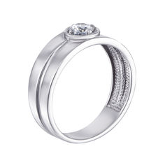 Акция на Серебряный перстень-печатка Луиджи с кристаллом циркония 000119314 21.5 размера от Zlato