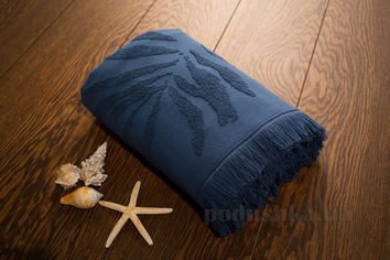 Акція на Полотенце пляжное жаккардовое SoundSleep Hawaii dark blue 100х150 см від Podushka