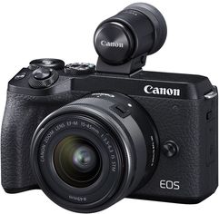 Акция на Фотоаппарат Canon EOS M6 Mark II + 15-45 IS STM + EVF Kit Black (3611C053) Официальная гарантия! от Rozetka UA
