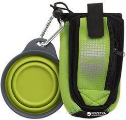 Акція на Сумка со складной миской для воды и аксессуаров для собак Dexas BottlePocket with Travel Cup Зеленая (dx30808) від Rozetka UA