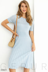 Акция на В'язана блакитна сукня з ажурною кокеткою от Gepur