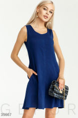 Акция на Синє плаття а-силуету з кишенями от Gepur