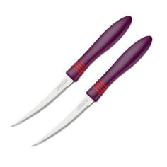 Акція на Набор ножей для томатов Tramontina Cor &amp; Cor 102 мм 2 шт фиолетовая ручка 23462/294 від Podushka