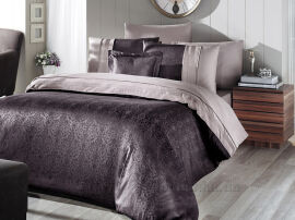 Акція на Постельное белье First choice VIP Moonlight satin London kahve Двуспальный евро комплект від Podushka