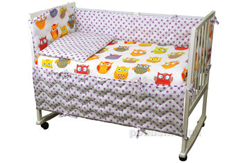 Акция на Спальный комплект для детской кроватки Руно 977 Совы от Podushka