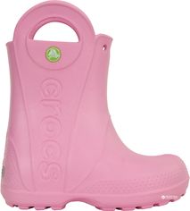 Акція на Резиновые сапоги Crocs Kids Jibbitz Handle It Rain Boot 12803-6I2-C10 27-28 16.6 см Розовые (9001051302700) від Rozetka UA