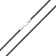 Акция на Серый крученый шелковый шнурок с серебряным замком, 2мм 000070351 000070351 35 размера от Zlato