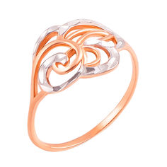 Акция на Золотое кольцо в комбинированном цвете с алмазной гранью 000130221 000130221 16.5 размера от Zlato