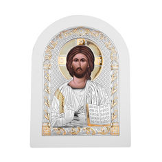 Акція на Икона Христа Спасителя с серебром в белой деревянной рамке 000140112 000140112 від Zlato