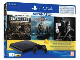 Акция на Игровая консоль PlayStation 4 Slim 1Tb (Days Gone + God Of War + The Last of Us + PSPlus 3M) (9382102) от MOYO