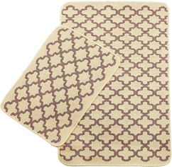 Акція на Набор ковриков в ванную комнату Izzihome Solo 40x60, 60x90 см Krem Pembe Geometri (2200000544933) від Rozetka UA