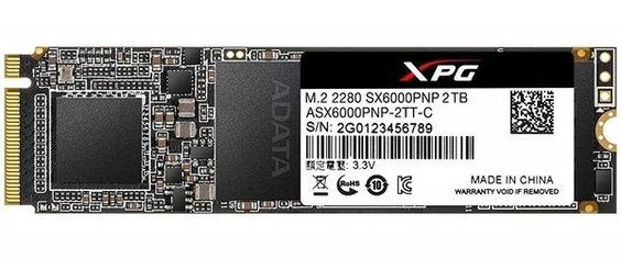Акція на SSD накопитель ADATA M.2 NVMe PCIe 3.0 x4 2TB 2280 XPG 6000 Pro TLC (ASX6000PNP-2TT-C) від MOYO