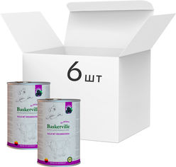 Акция на Упаковка влажного корма для собак Baskerville Super Premium Kalb Mit Brombeeren Телятина и ежевика 400 г 6 шт (4250231541773-6) от Rozetka UA