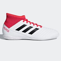 Акция на Adidas Predator 18.3 Подростковые Футзалки Белые/Чёрные/Коралловые от SportsTerritory