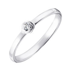 Акція на Серебряное кольцо с бриллиантом 000123330 000123330 17.5 размера від Zlato