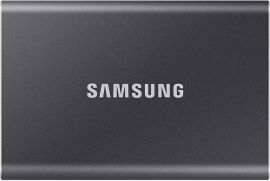 Акція на SSD накопитель SAMSUNG USB Type-C 1TB T7 Titan Gray (MU-PC1T0T/WW) від MOYO