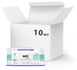 Акція на Упаковка влажных салфеток для ухода за кожей Seni Care Classic 10 пачек по 68 шт (SE-231-WK68-C01) від Rozetka UA