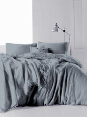 Акция на Комплект постельного белья Muslin SoundSleep Dark Grey Двуспальный евро комплект от Podushka
