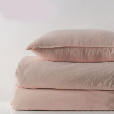 Акція на Комплект постельного белья SoundSleep Stonewash Adriatic pastel pink пастельно-розовый Двуспальный евро комплект від Podushka