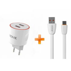 Акция на Сетевое зарядное устройство Vidvie PLE210Q 1USB 2.4A + USB Type-C cable White (6970280942335) от Rozetka UA