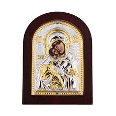 Акция на Икона Божия Матерь Владимирская с серебром и позолотой в деревянной рамке 000140109 000140109 от Zlato