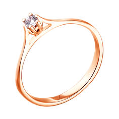 Акция на Помолвочное кольцо из красного золота с бриллиантом 000104530 000104530 16 размера от Zlato