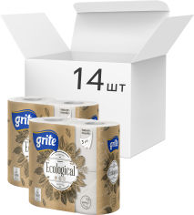 Акція на Упаковка туалетной бумаги Grite Plius Ecological 135 отрывов 3 слоя 4 рулона 14 шт (4770023112818_4770023350234) від Rozetka UA