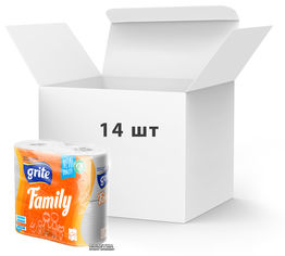 Акция на Упаковка туалетной бумаги Grite Family 150 отрывов 3 слоя 4 рулона х 14 шт (4770023192117) от Rozetka UA