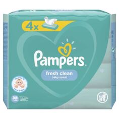 Акція на Детские влажные салфетки Pampers Fresh Clean 208 шт 8001841077949 від Podushka