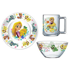 Акция на Набор посуды детский ОСЗ Disney Рапунцель 3 прибора от Podushka