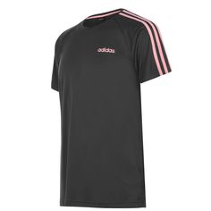 Акция на Adidas 3 В Полоску Sereno Мужская Футболка Темно-серая/Розовая от SportsTerritory