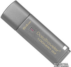 Акция на Kingston DataTraveler Locker+ G3 64GB (DTLPG3/64GB) от Rozetka UA