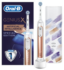 Акція на Электрическая зубная щетка ORAL-B BRAUN Special Edition Genius X 20000N Rose Gold (4210201295594) від Rozetka UA