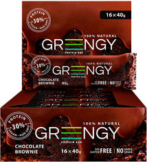 Акція на Упаковка протеиновых батончиков Greengy Шоколадный брауни 16 шт х 40 г (4820221320277) від Rozetka UA